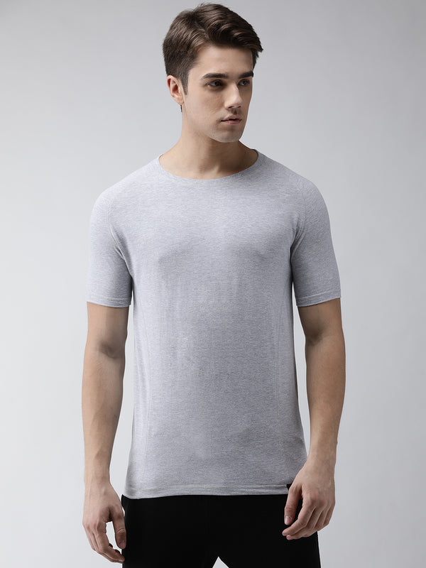 Men's Grey Melange Raglan Odour-Free T-Shirt