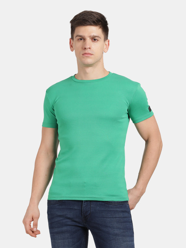 Men's Green Stretchred Basic Tshirt