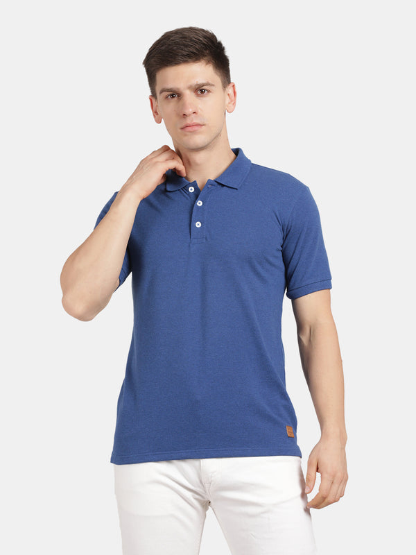 Men's Royal Blue Solid Basic t-shirt