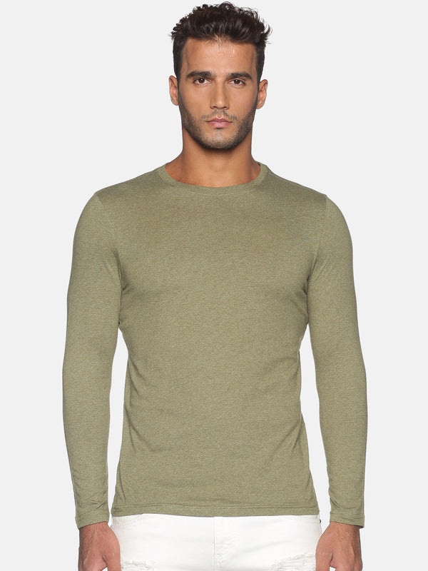 Organic Cotton Olive Green Full Sleeve T shirt for Men