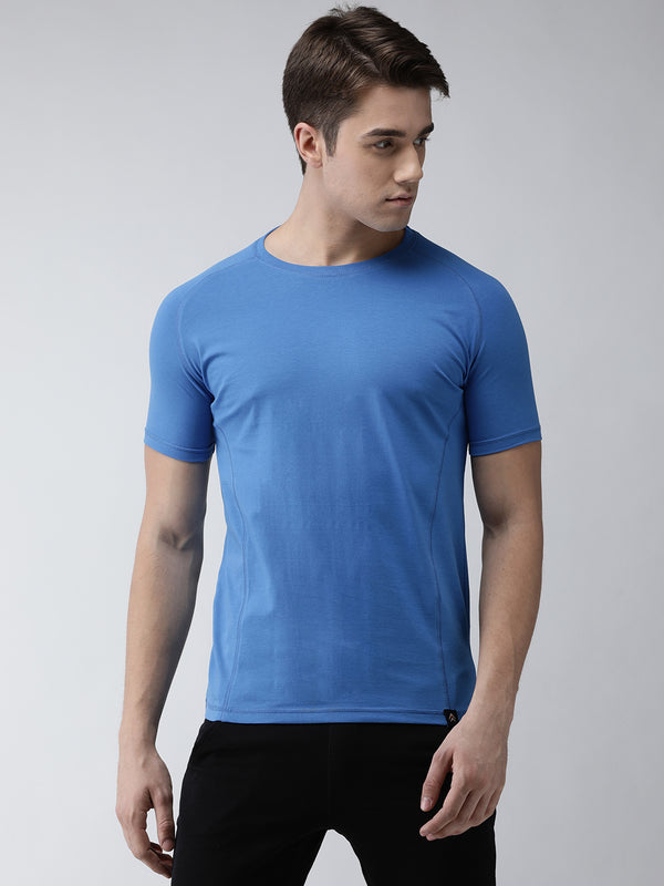 Men's Azure Blue Raglan Odour-Free T-Shirt
