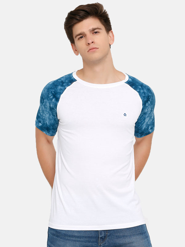 Men's White Raglan Crew Neck T-Shirt