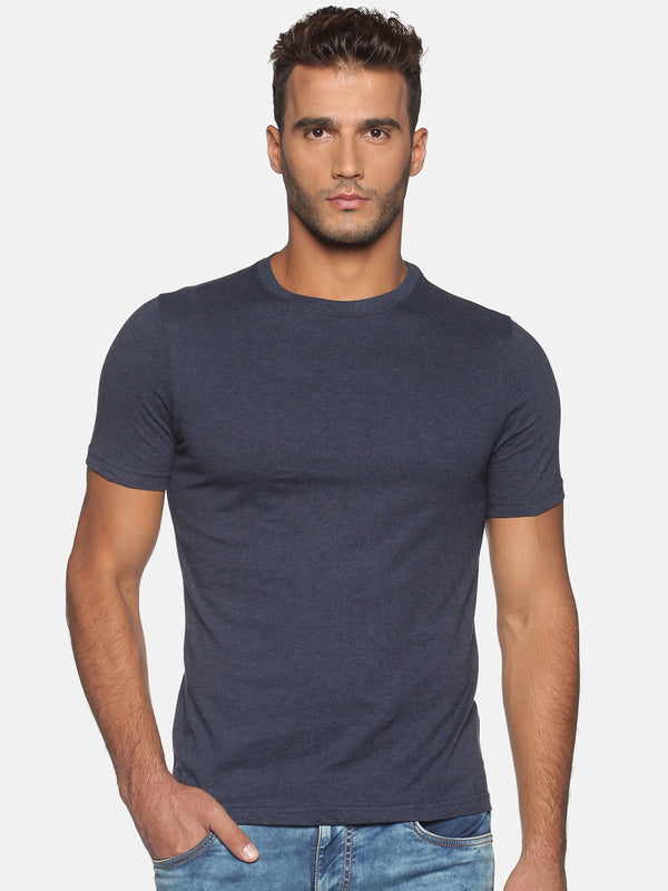 Men's Organic Cotton Winter Navy Crew Neck Tee