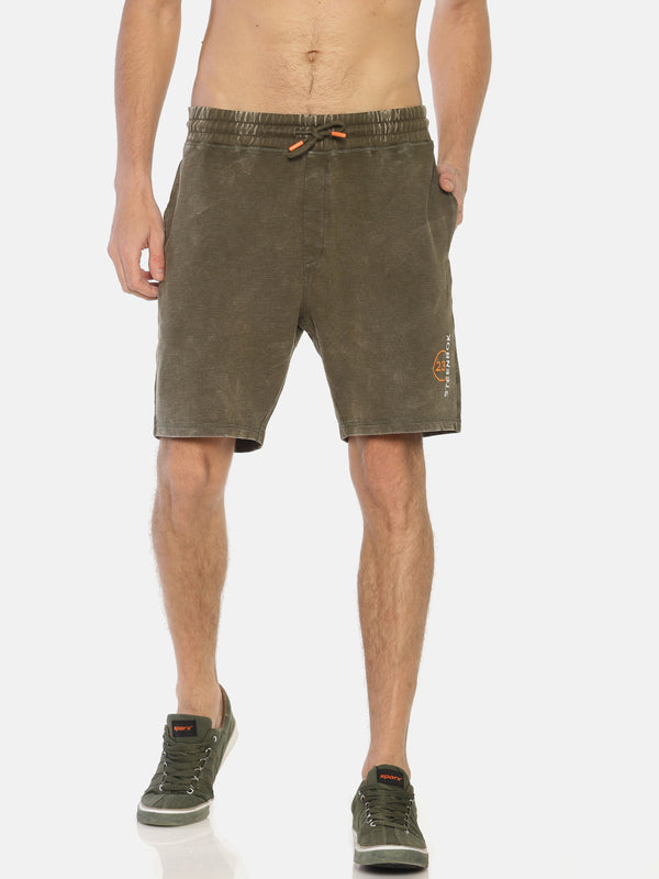 Men's Green Pique Shorts