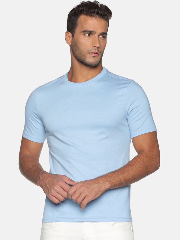 Men's Organic Cotton  Blue Lagoon Crew Neck Tee