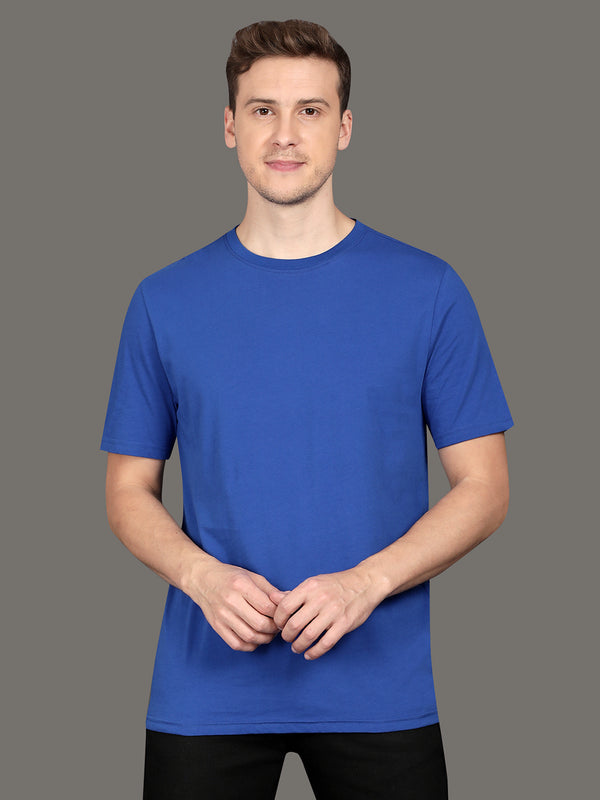 Men's Organic Cotton Royal Blue Crew Neck Tee