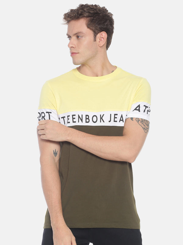 Men's Colour Block Basic T-Shirt