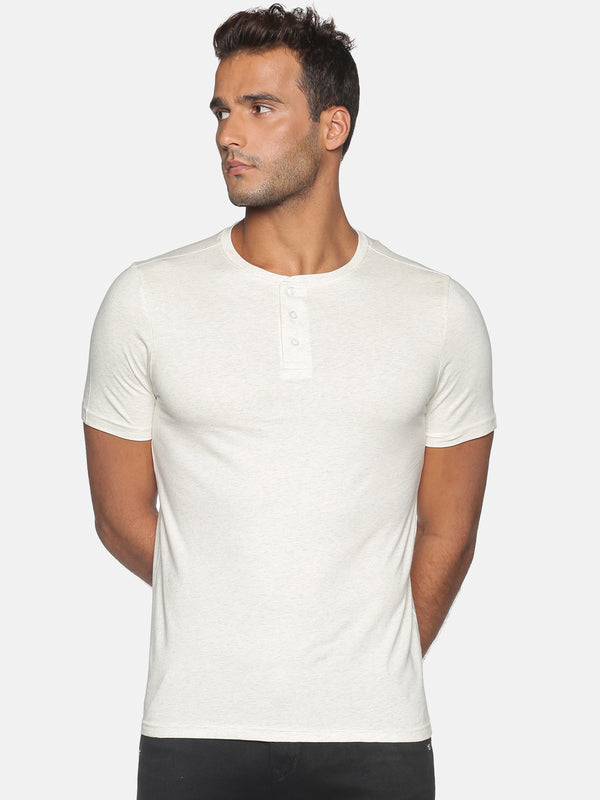 Men's Organic Cotton Oat meal Henley T shirts