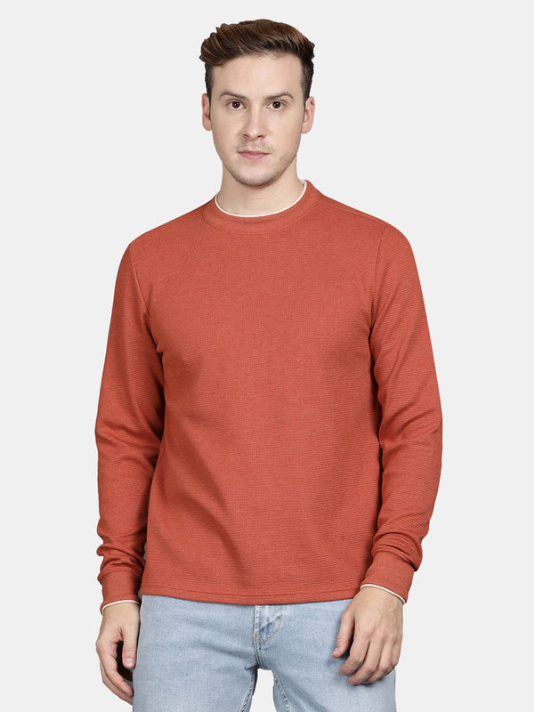 Orange Red Full Sleeve Men's Sweatshirt