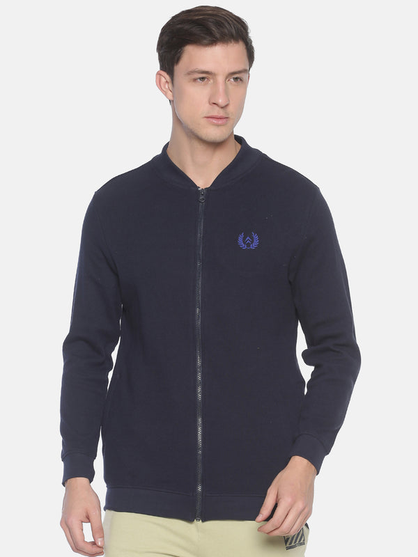 Navy Waffle Full Sleeve Sweatshirt for Men