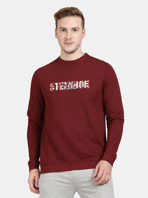 Maroon French Terry Full Sleeve Sweatshirt