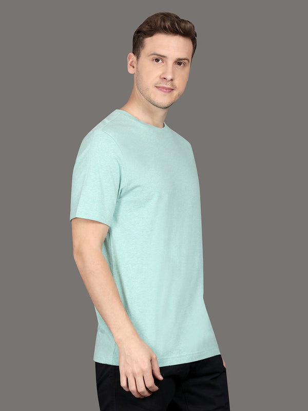 Men's Organic Cotton  Tiki Green Heather Crew Neck Tee