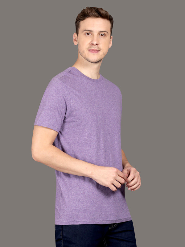 Men's Organic Cotton Purple heather Crew Neck Tee